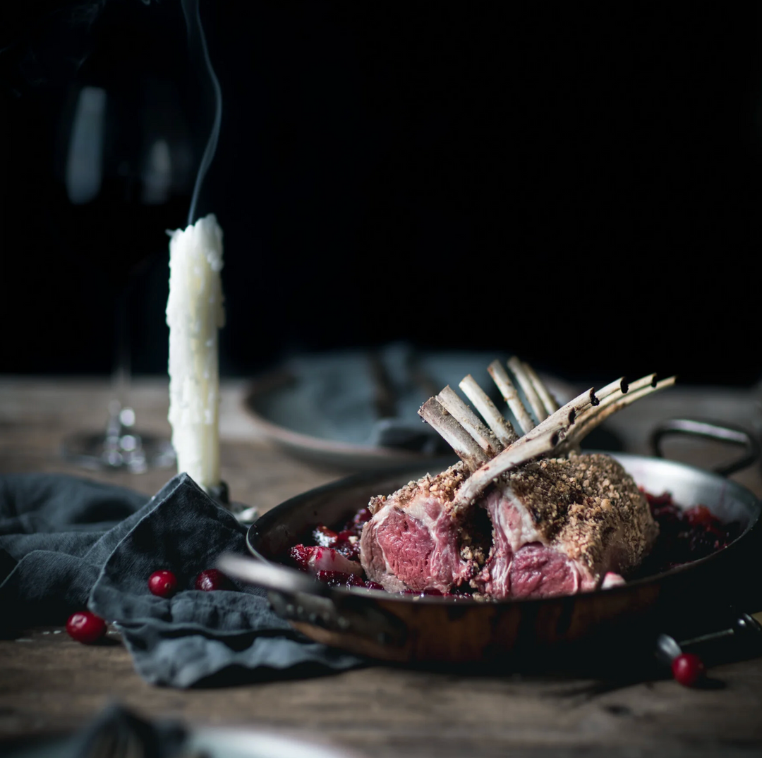 Hazelnut Crusted Racks of Lamb