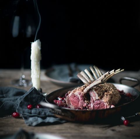 Hazelnut Crusted Racks of Lamb