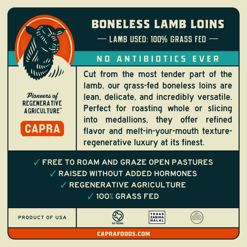 Grass Fed Lamb Loins Bnls