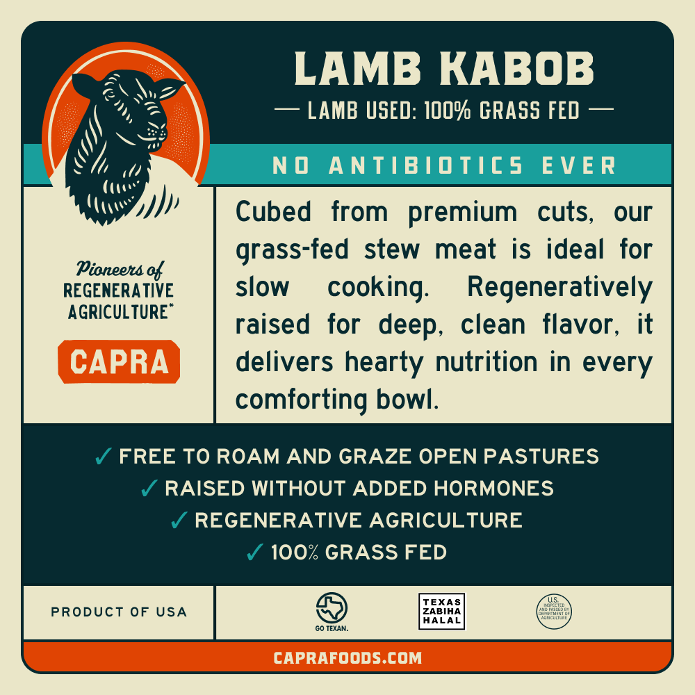 Grass Fed Lamb Kabob Meat | 16oz