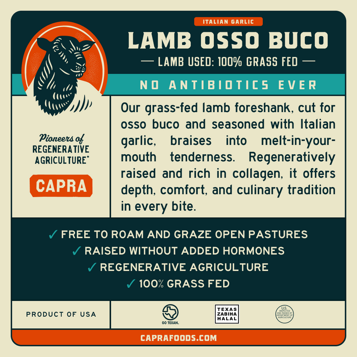 Grass Fed Lamb Ossu Buco w/ Italian Garlic